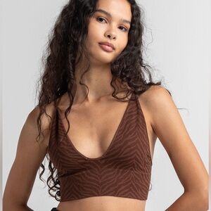 Tilly’s Full Tilt, brown. zebra striped, tank top. Size xs/s.